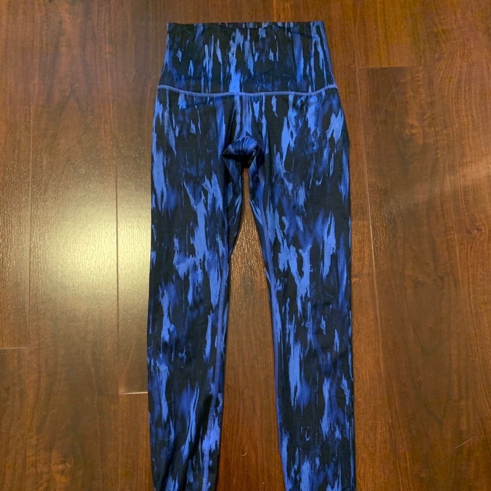 Blue and black long lululemon leggings